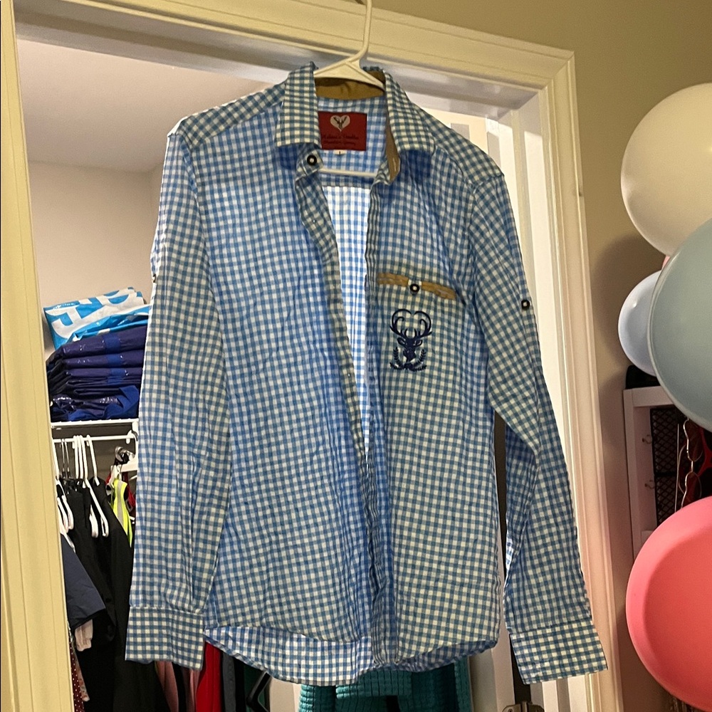 Blue Checkered Men's Polo Shirt